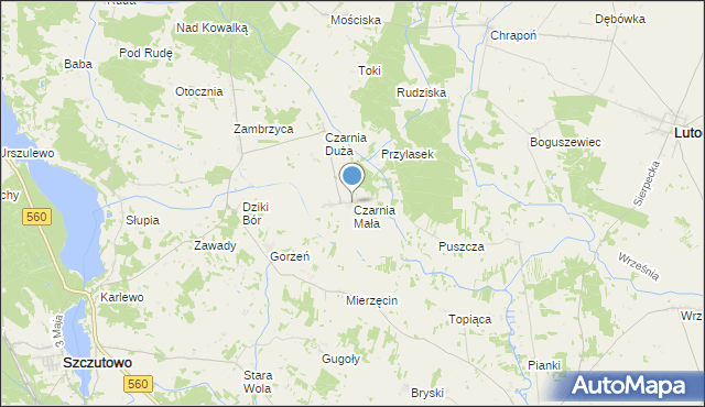 mapa Czarnia Mała, Czarnia Mała na mapie Targeo